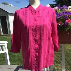 Dialogue Linen/Rayon Pink Top